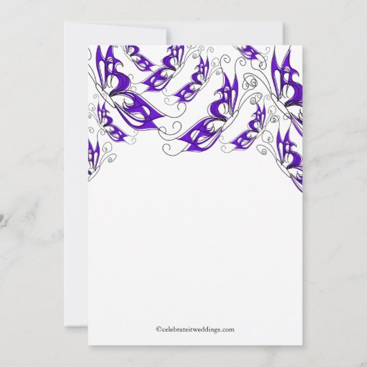 Invitation pourpre de Fête de la mariée de (Dos)