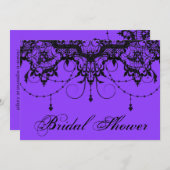 Invitation pourpre de Fête de la mariée de (Devant / Derrière)