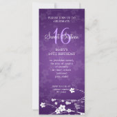 Invitation Pourpre de fleurs de cerisier de partie de sweet (Dos)