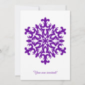Invitation Pourpre de flocon de neige de fête de Noël (Dos)