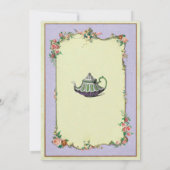 Invitation Pourpre de la partie du couple de théière de (Dos)