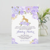 Invitation pourpre de licorne d'aquarelle de (Debout devant)