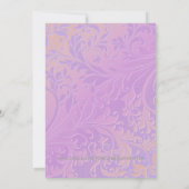 Invitation pourpre de mariage damassé (Dos)