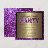 Invitation pourpre de partie de Bachelorette de (Devant / Derrière)