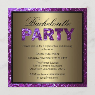 Invitation pourpre de partie de Bachelorette de