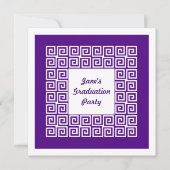 Invitation pourpre de partie de diplômé de motif (Devant)
