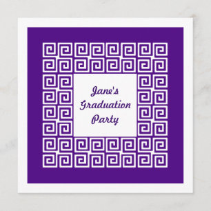 Invitation pourpre de partie de diplômé de motif