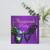 Invitation pourpre de partie de mascarade (Debout devant)