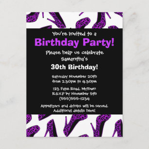 Invitation pourpre de partie d'impression de