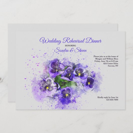 Invitation pourpre de pensées (Devant / Derrière)