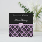 Invitation pourpre de Quinceanera de coeur de (Debout devant)