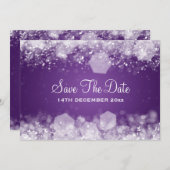 Invitation Pourpre de scintillement de nuit de mariage (Devant / Derrière)