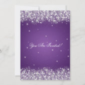 Invitation Pourpre de scintillement de parties scintillantes (Dos)