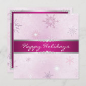 Invitation pourpre de vacances de flocon de neige (Devant / Derrière)