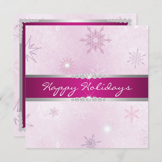 Invitation pourpre de vacances de flocon de neige (Devant / Derrière)