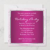 Invitation pourpre de vacances de flocon de neige (Dos)
