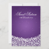 Invitation Pourpre d'étincelle d'étoile de fête (Dos)