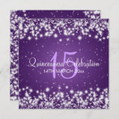 Invitation Pourpre d'étincelle d'hiver de partie de (Devant / Derrière)