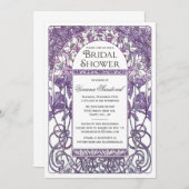 Invitation Pourpre d'invitation de Fête de la mariée de (Devant / Derrière)