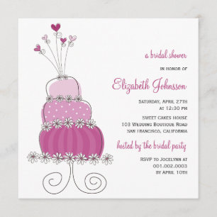 Invitation pourpre doux de Fête de la mariée de