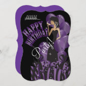 Invitation Pourpre du nom | de la fille | do-it-yourself de (Devant / Derrière)