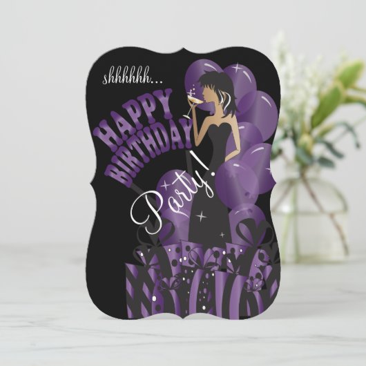 Invitation Pourpre du nom | de la fille | do-it-yourself de (Debout devant)