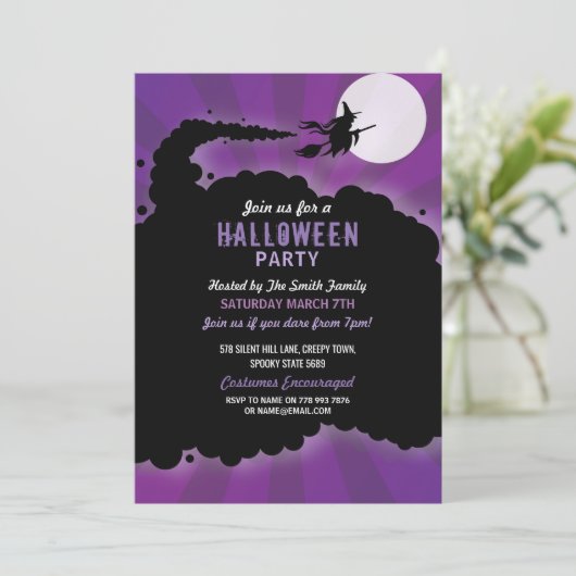 Invitation pourpre effrayé par la sorcière de la f (Debout devant)