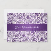 Invitation Pourpre élégant de Paisley de fête de remise des (Dos)