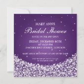 Invitation Pourpre élégant d'étincelle d'étoile de Fête de la (Dos)