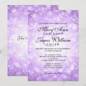 Invitation Pourpre élégant d'étincelle du pays des merveilles (Devant / Derrière)