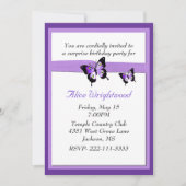 Invitation pourpre élégante d'anniversaire de (Devant)