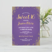 Invitation Pourpre et anniversaire élégant de partie du (Debout devant)