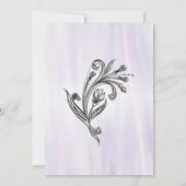 Invitation pourpre et argentée chic de Quinceañera (Dos)