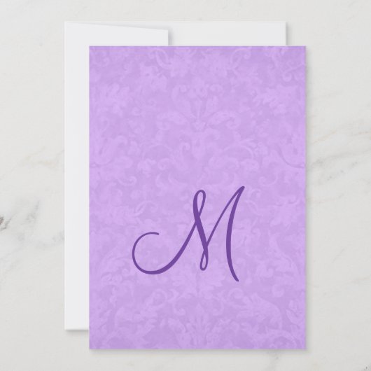 Invitation pourpre et blanche d'iris de mariage (Dos)