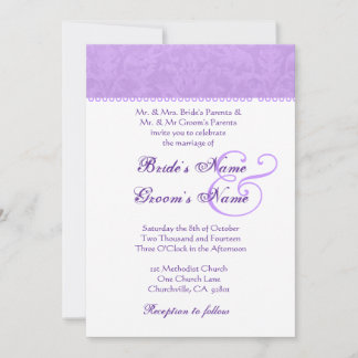 Invitation pourpre et blanche d'iris de mariage
