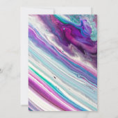 Invitation Pourpre et épouser abstrait de remous de peinture (Dos)