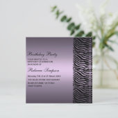 Invitation pourpre et noire d'impression de zèbre (Debout devant)