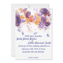 Invitation pourpre et orange de mariage