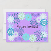 Invitation pourpre et turquoise d'anniversaire (Devant)