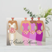 Invitation Pourpre ETHNIQUE de la Fête de la mariée | de (Debout devant)