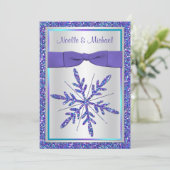 Invitation pourpre IMPRIMÉ de noces d'argent (Debout devant)