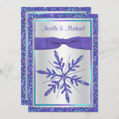 Invitation pourpre IMPRIMÉ de noces d'argent (Devant / Derrière)