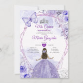 Invitation Pourpre Lilac Mis Quince 15 Anos Crown Quinceañera (Devant)