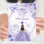 Invitation Pourpre Lilac Mis Quince 15 Anos Crown Quinceañera<br><div class="desc">Quinceañera Purple Lilac Argent Crown Invitation Mis Quince 15 Anos,  16e Anniversaire, </div>