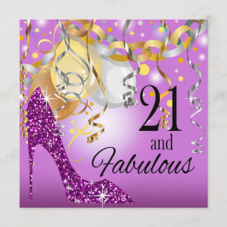 Invitation Pourpre lilas de l'anniversaire | de stylet de