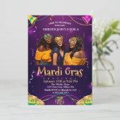 Invitation Pourpre | Mascarade turquoise Mardi Gras (Debout devant)