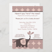 invitation pourpre mignonne de baby shower de (Devant / Derrière)