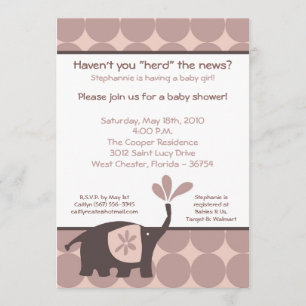 invitation pourpre mignonne de baby shower de