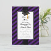 Invitation pourpre moderne de fête de remise des (Debout devant)