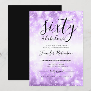Invitation Pourpre moderne soixante et soixantième